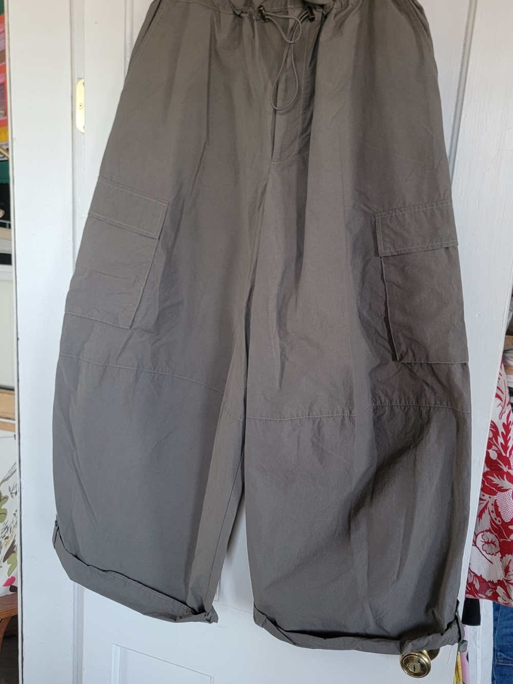 Free People Olive Gray Utility Cargo Pants